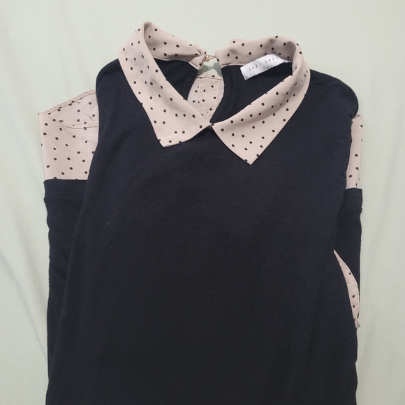 Contrast Collar and Hem blouse - Picture 6 of 7